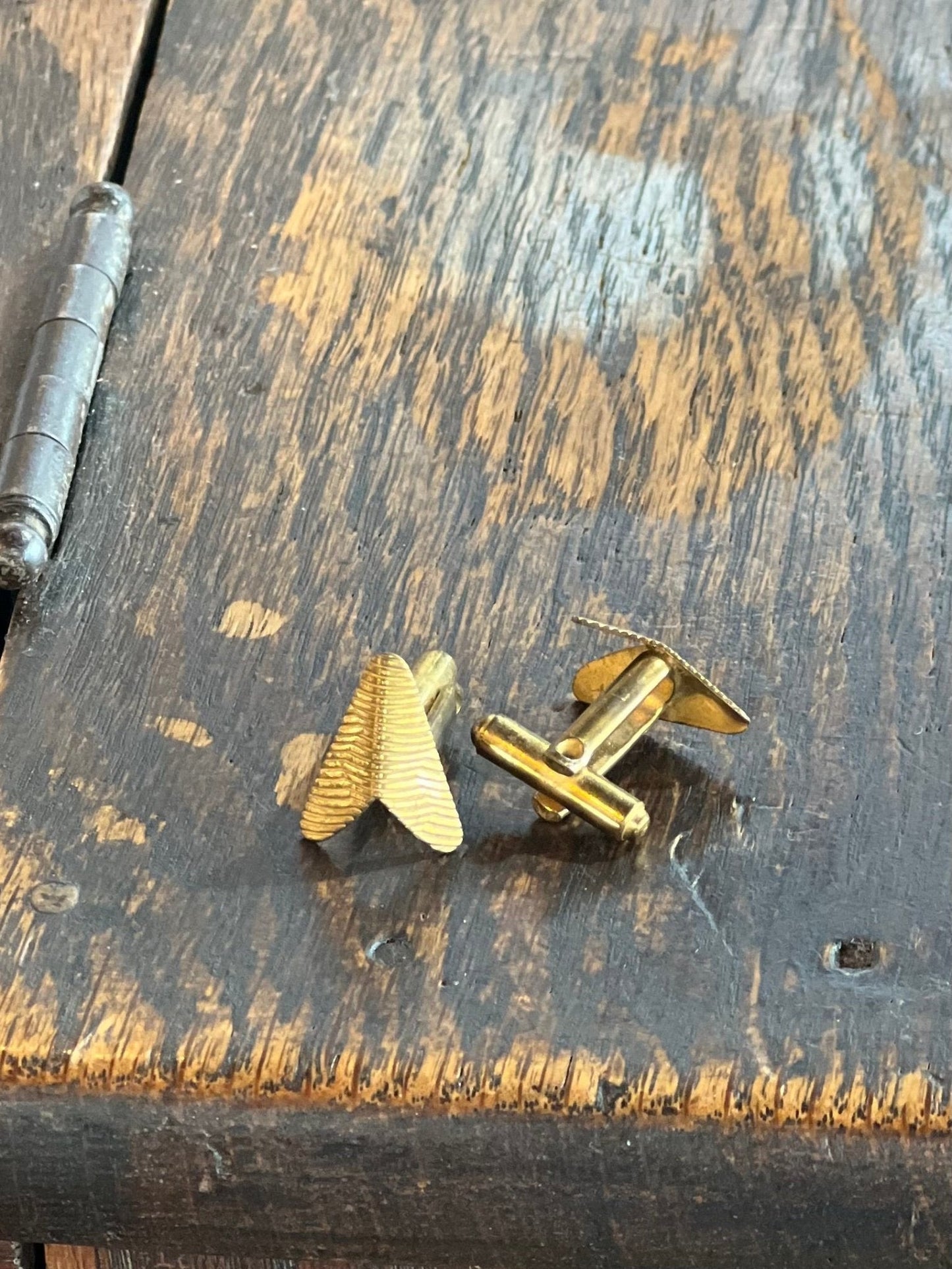 Vintage Gold-Tone Triangular Cufflinks