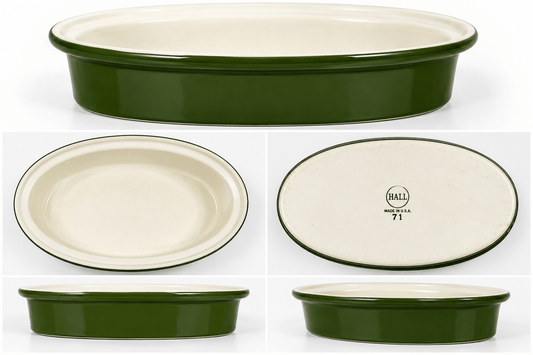Vintage Hall China No. 71 Forest Green Individual Casserole Dish – Made in USA haven hospice