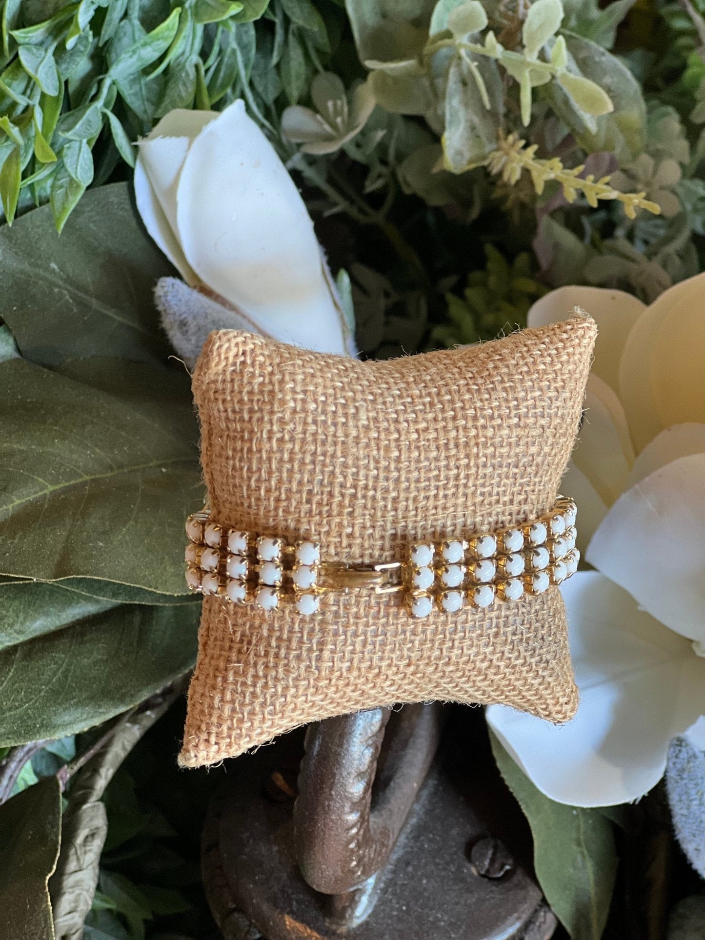 Vintage Milk Glass Bracelet - The Mustard Seed Collection, The Seed
