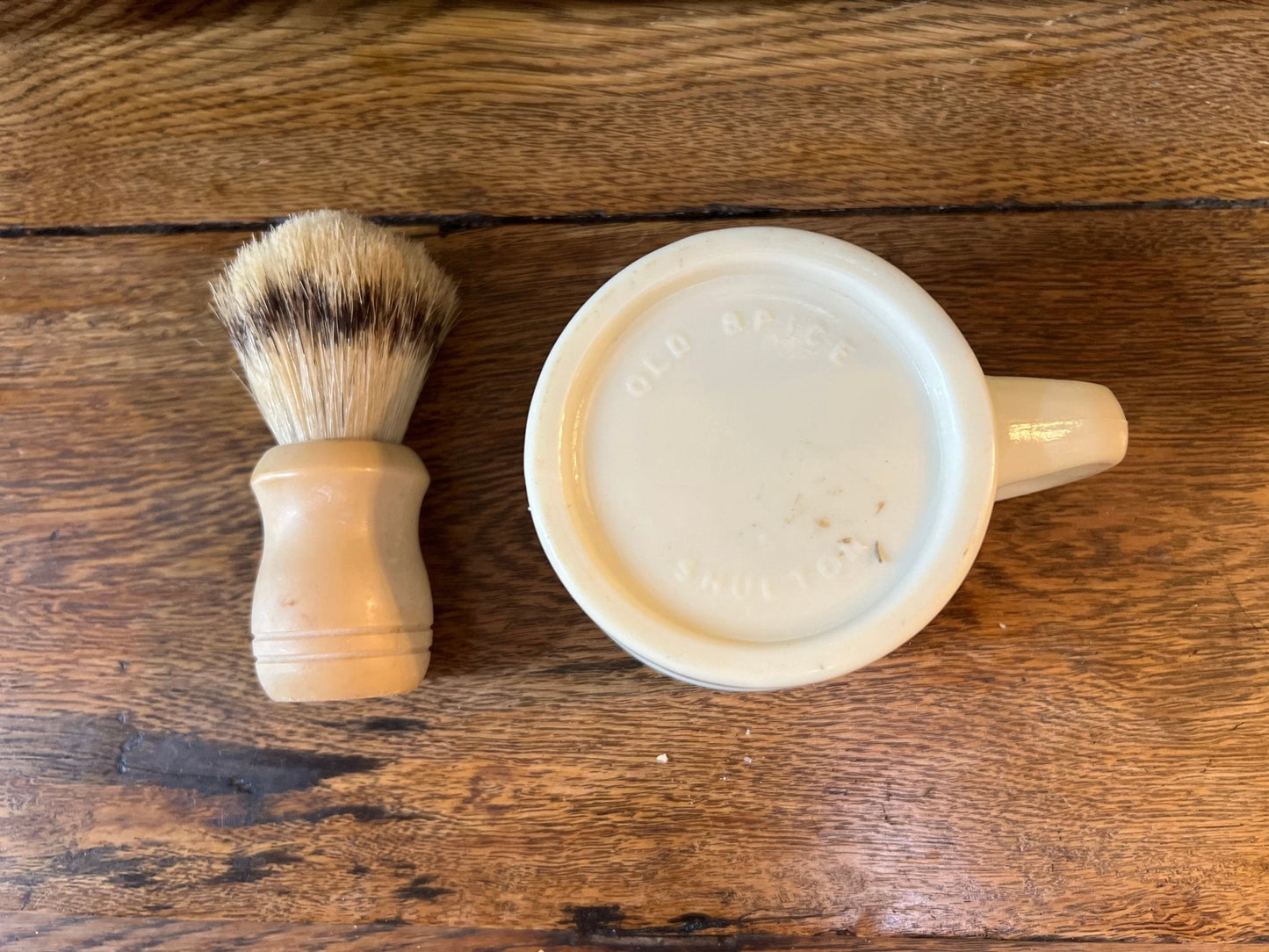 Vintage Old Spice Shaving Mug with Shaving Brush - The Mustard Seed Collection, The Seed