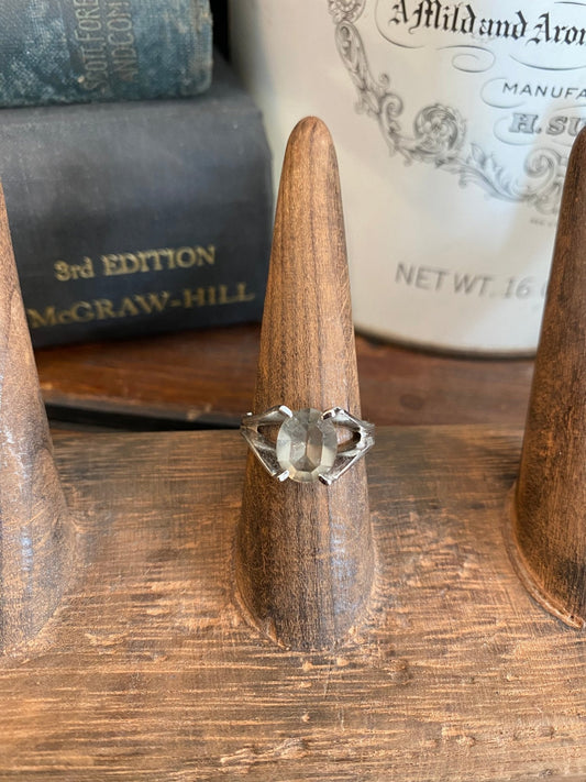 Vintage Sterling Ring And White Quartz - The Mustard Seed Collection, The Seed