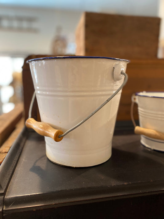 Vintage Swedish Enamel Large Pale
