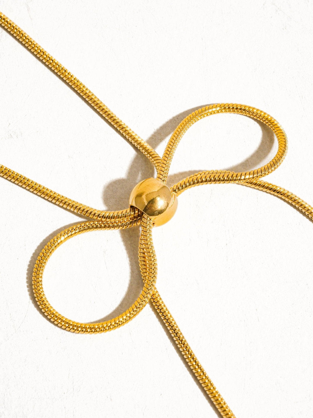 Wildrose 18K Non-Tarnish Bow Chain Necklace: Yellow Gold - The Mustard Seed Collection, The Seed