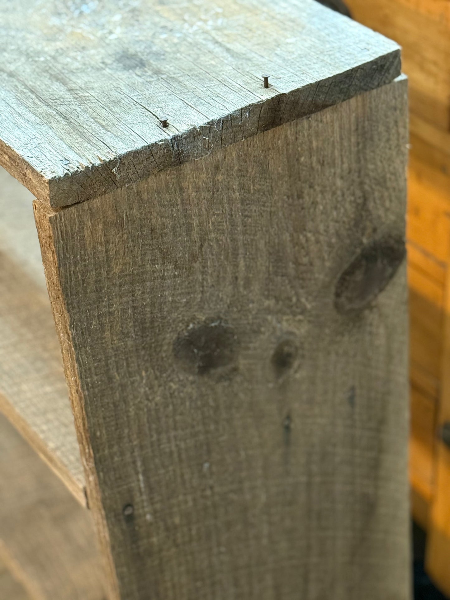 Wooden Bucket Shelf