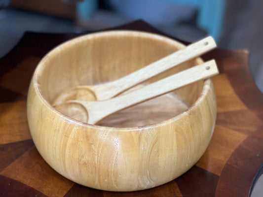 Wooden Salad Bowl Set - The Mustard Seed Collection, The Seed