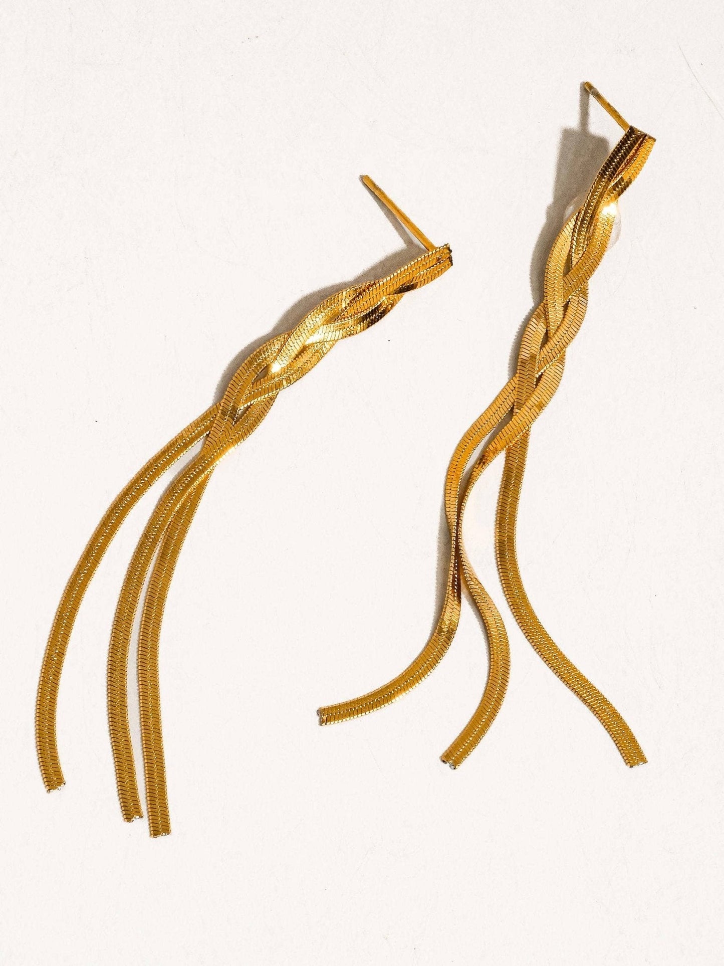 Zed 18K Gold Non-Tarnish Braided Tassel Earring: Yellow Gold - The Mustard Seed Collection, The Seed
