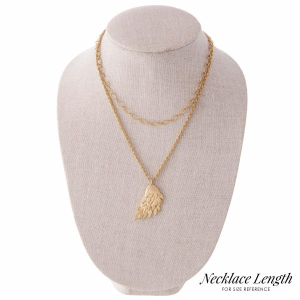 Rope Chain Layered Angel Wing Necklace Judson