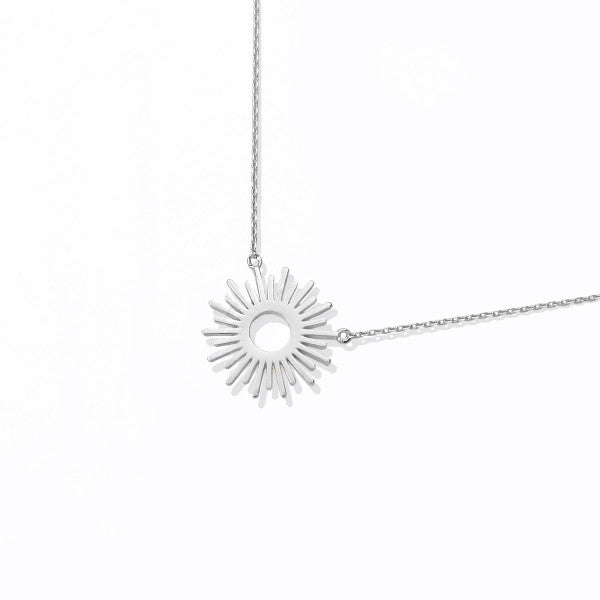 Dainty Chain Link Necklace Featuring Sunrise Pendant Judson