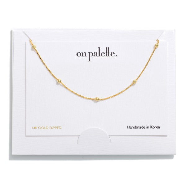 Dainty Chain Link Necklace Featuring Fixed Circular Bead Accents Judson