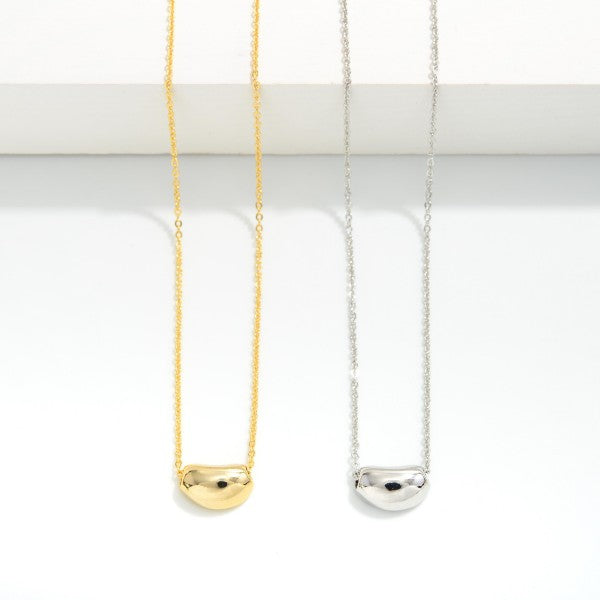 Dainty Chain Link Necklace Featuring Smooth Finish Beaded Pendant Judson