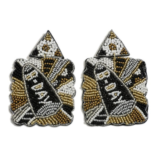B-Day Beaded Statement Drop Earrings Default Title