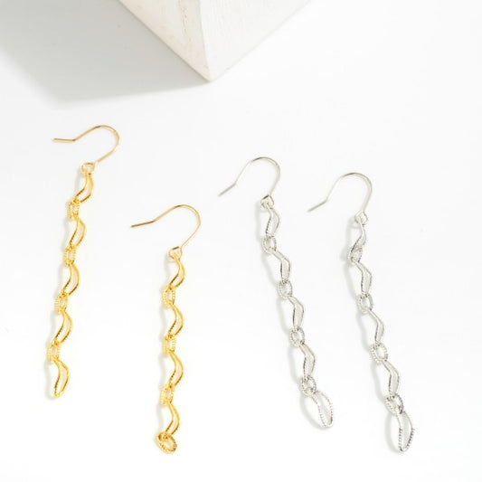 Dainty Paperclip Metal Chain Link Earrings