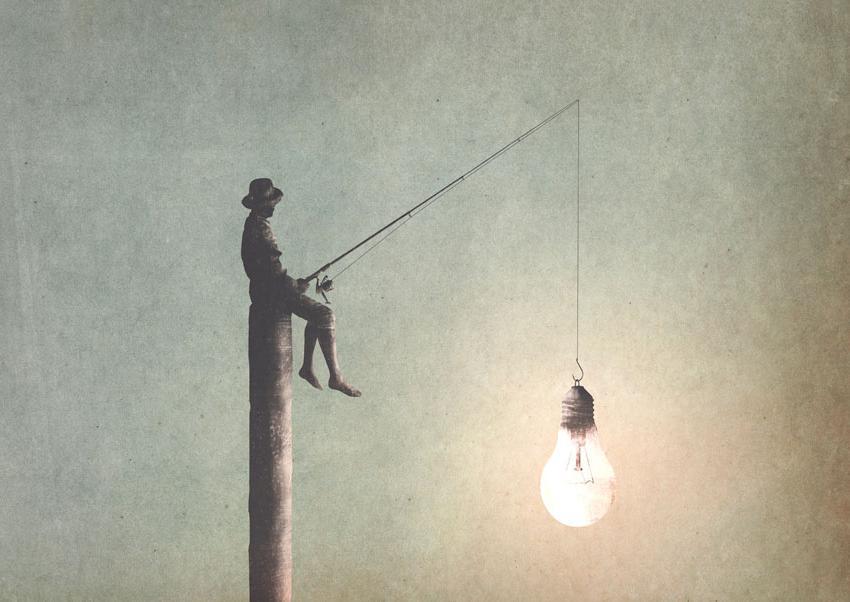 A1 Fishing For Ideas Mint Decoupage Paper