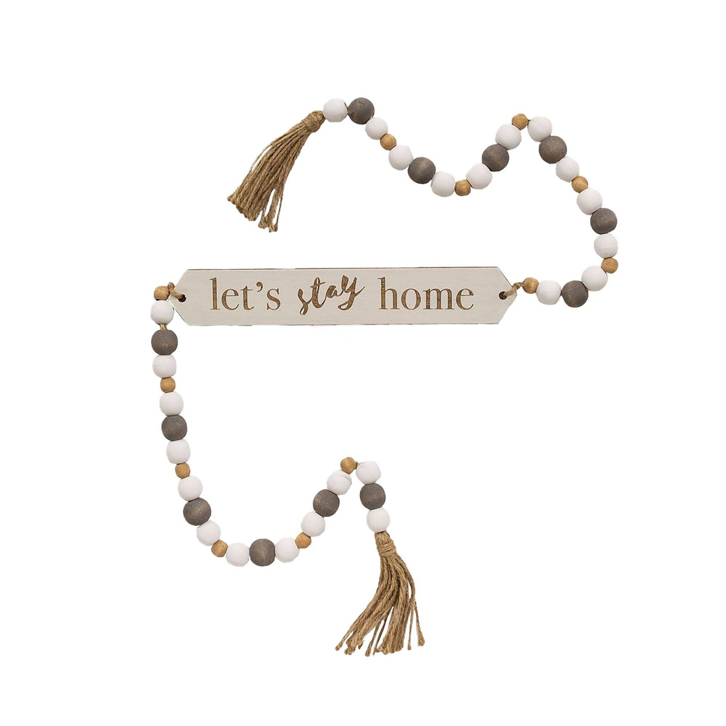 Let's Stay Home Beaded Banner