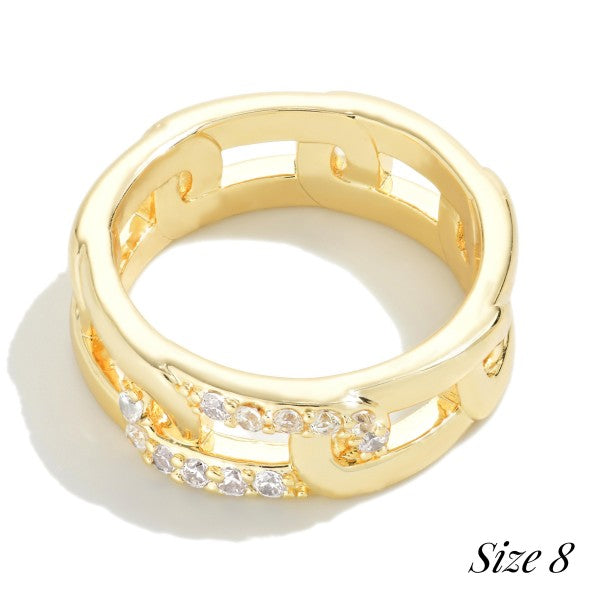 Gold Tone Chain Link Ring Judson