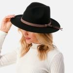 Wool Felt Wide Brim Hat Featuring Leather Band Judson & Co.