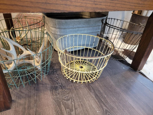 Antique Large Brown Egg Basket