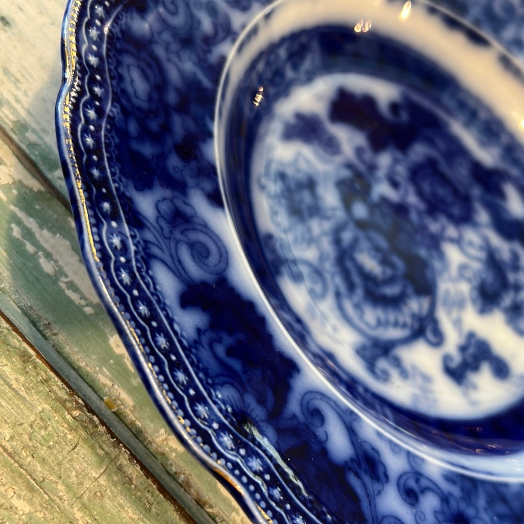 1800s Flo Blue Ironstone Bowl