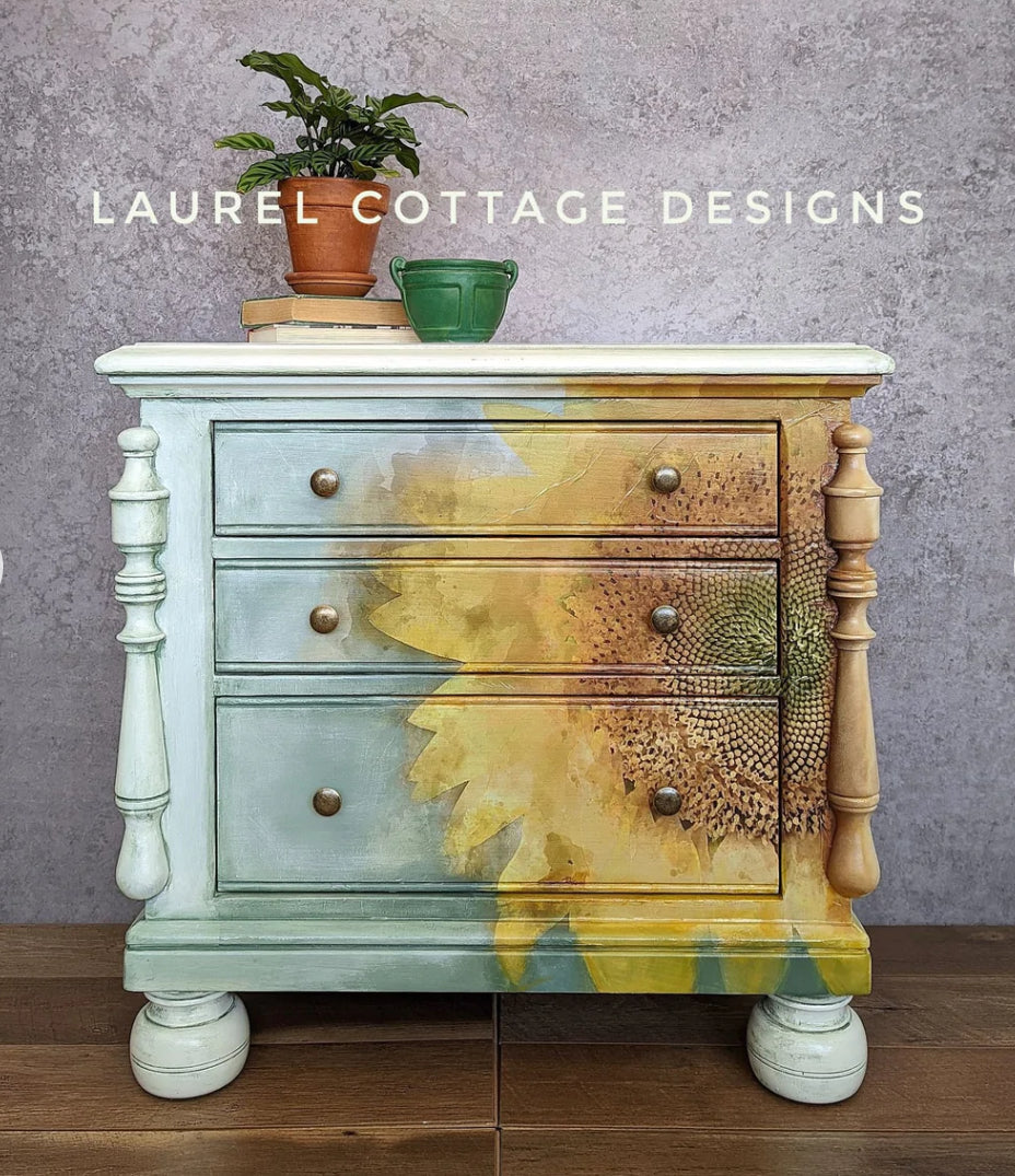 A1 Sunflower Mint Decoupage Paper