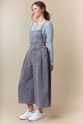 Washed Denim Pull Up Tuck Pleated Detailed Wide Roll Up Jumpsuit - The Mustard Seed Collection, The Seed