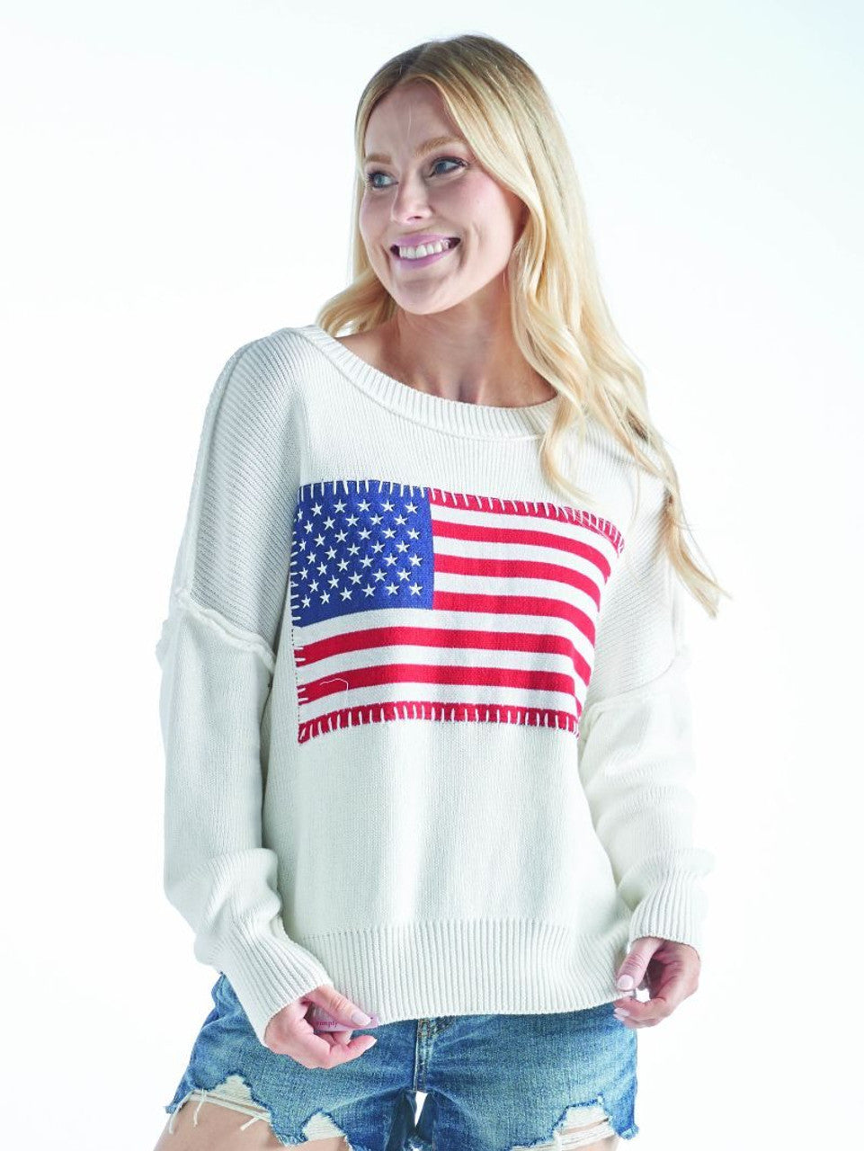 USA Ivory Cotton Sweater