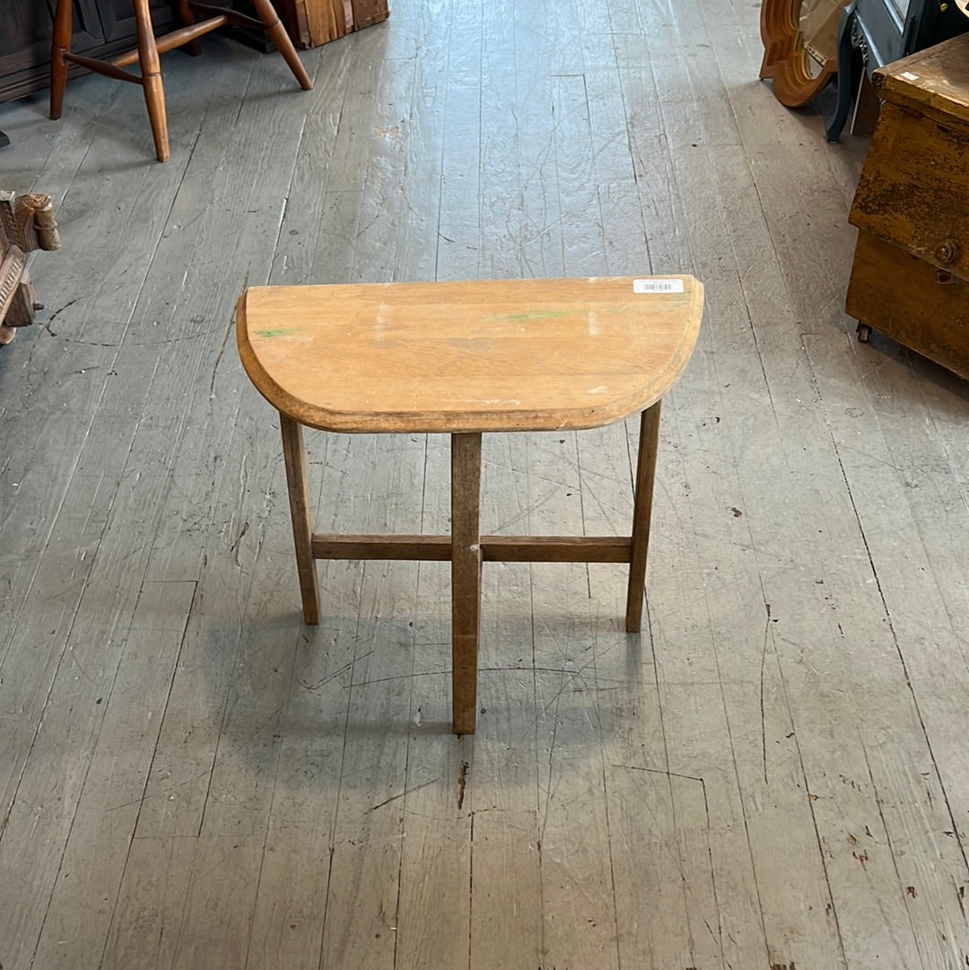 Bleached Wood Small Half Demi Lune Table