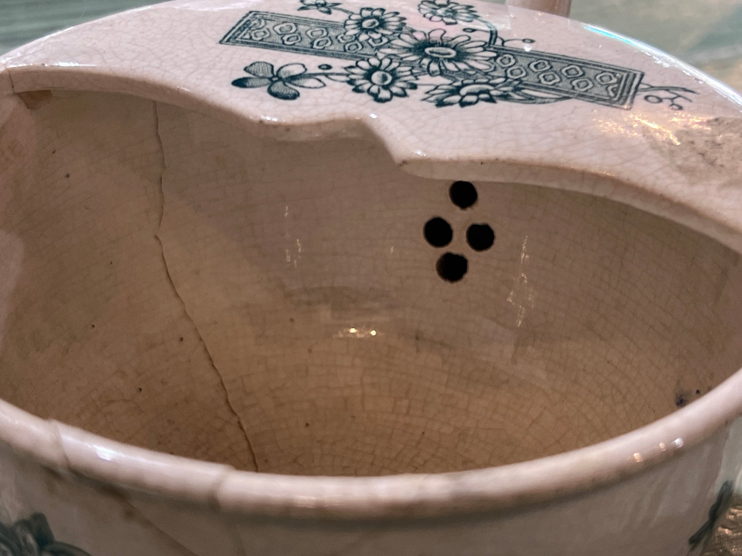 Antique Baby Invalid Feeder Cup Repairs and Crazing