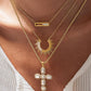 Belrose 18K Gold Non-Tarnish CZ Cross Necklace: Yellow Gold