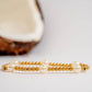18K Gold PVD 8mm Kiska Glass Pearl Stretch Bracelet: Gold WJW