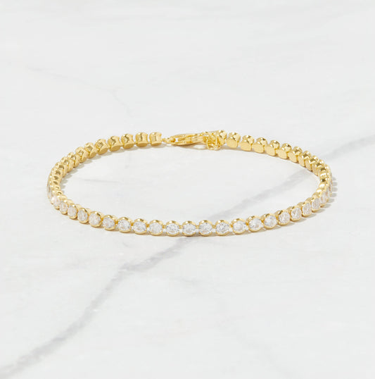 3mm Round Tennis Bracelet: 6.25'' + 0.5" Ext. / Silver