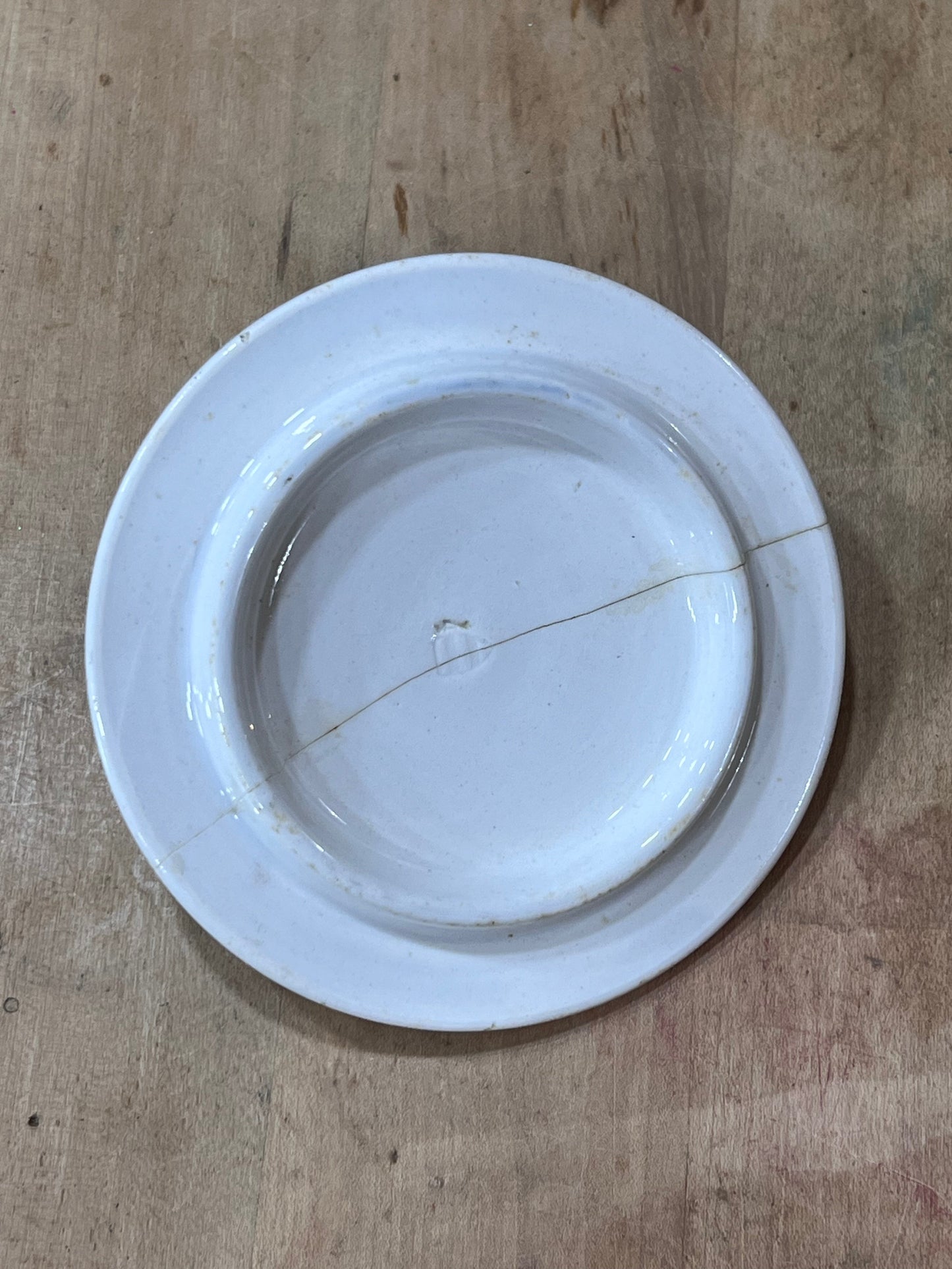 Vintage Farmhouse Blue-Banded Stoneware Lid Orlando Estate Auction