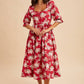 Winterberry Cotton Floral Midi Dress