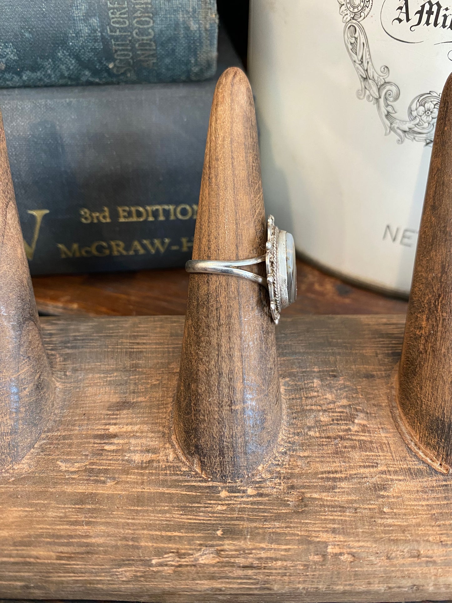 Vintage Sterling Abalone Ring