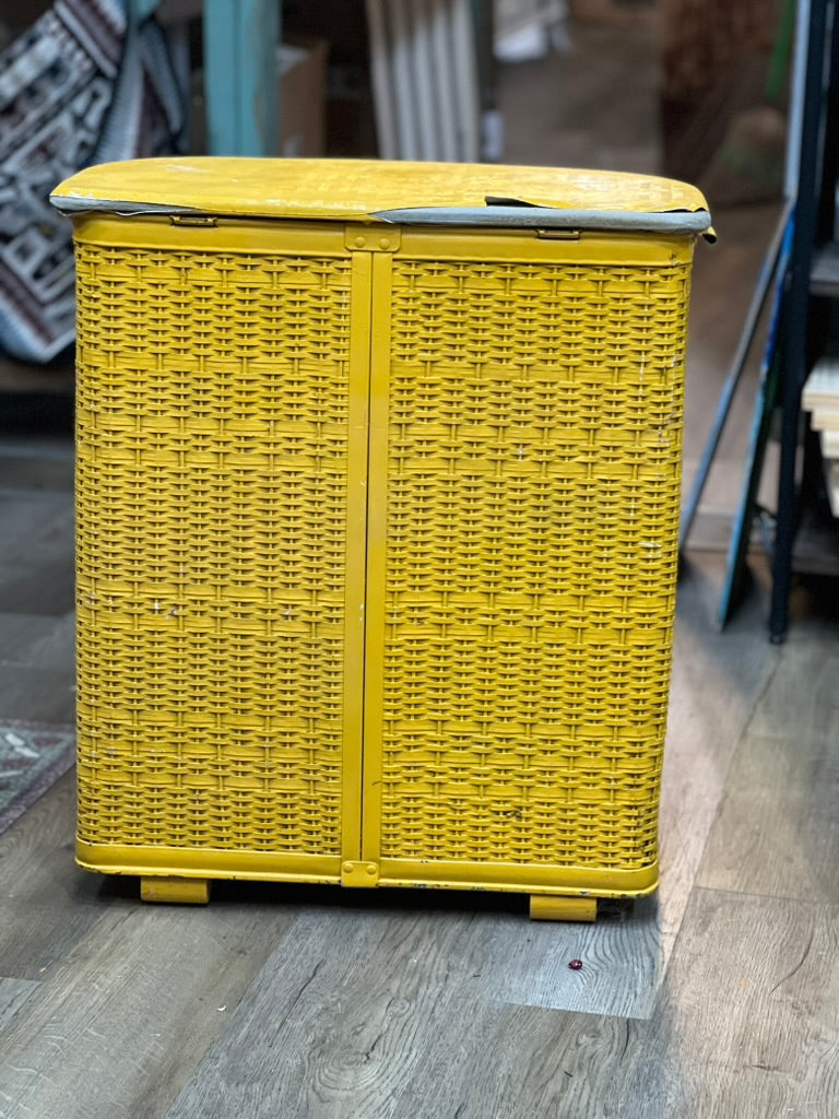 Vintage Mid-Century Woven Laundry Hamper The Mustard Seed Collection, The Seed