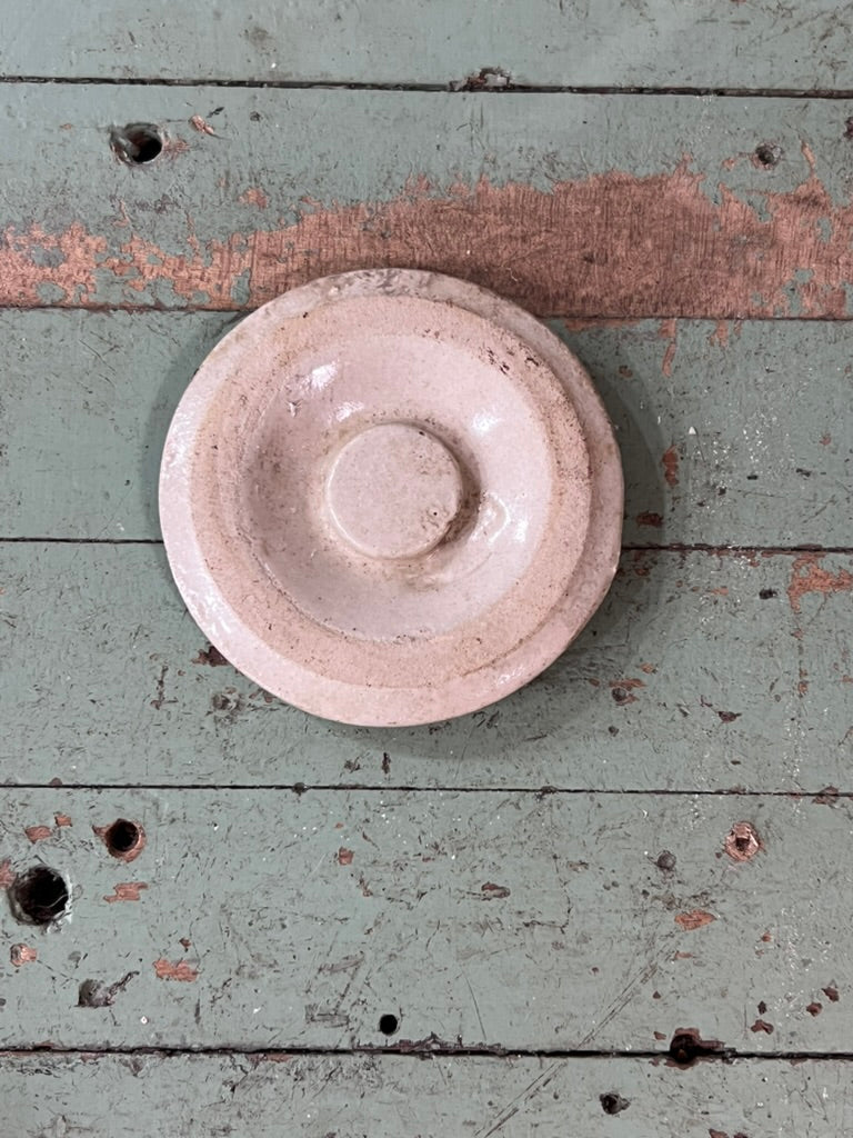 Vintage Glazed Stoneware Crock Lid The Mustard Seed Collection, The Seed
