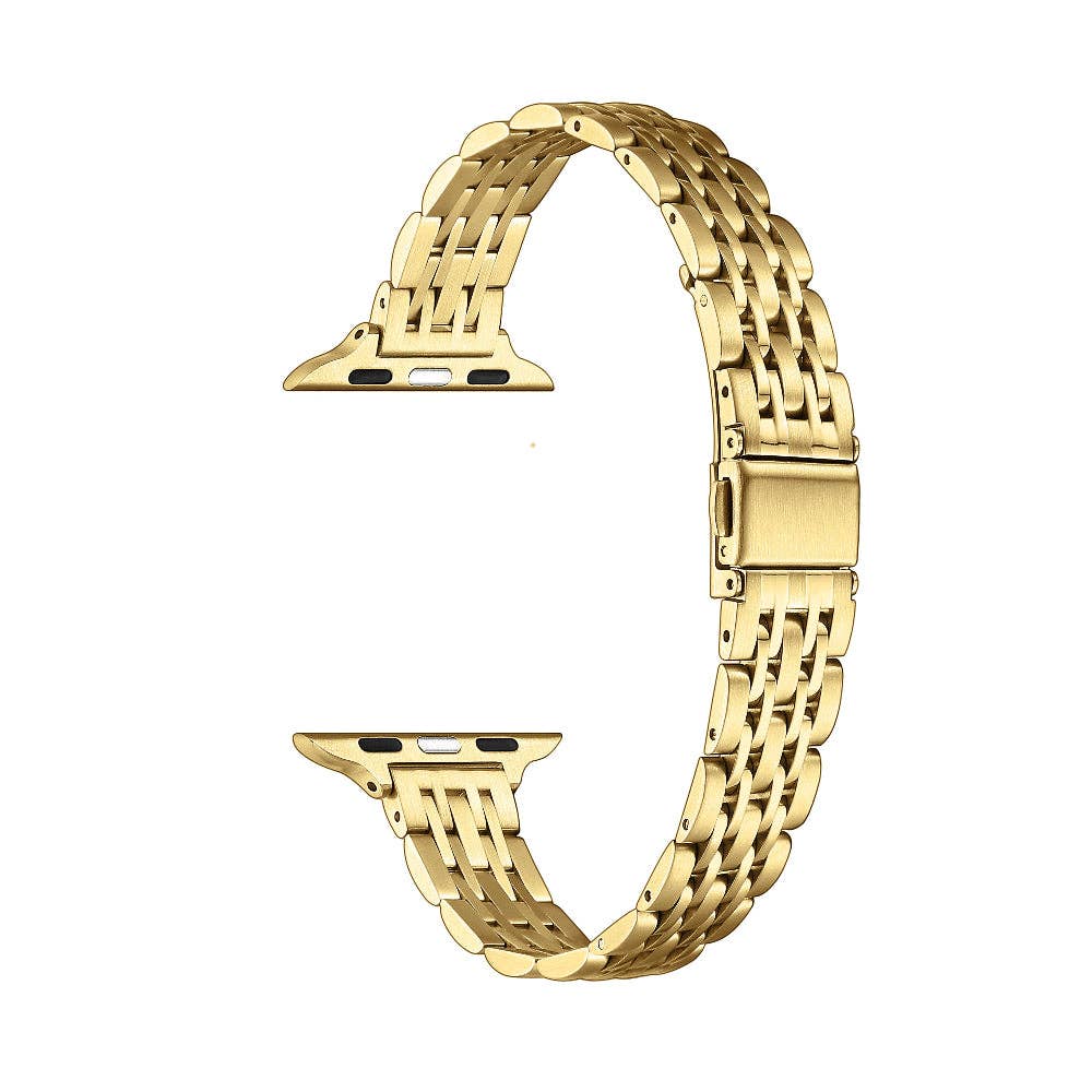 Rainey Skinny Stainless Steel Band for Apple Watch: Silver/Gold / Fits All Models Posh Tech