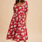 Winterberry Cotton Floral Midi Dress