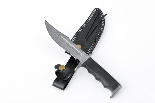 Damascus Hunting Knife Full Tang with Damascus Custom Hilt