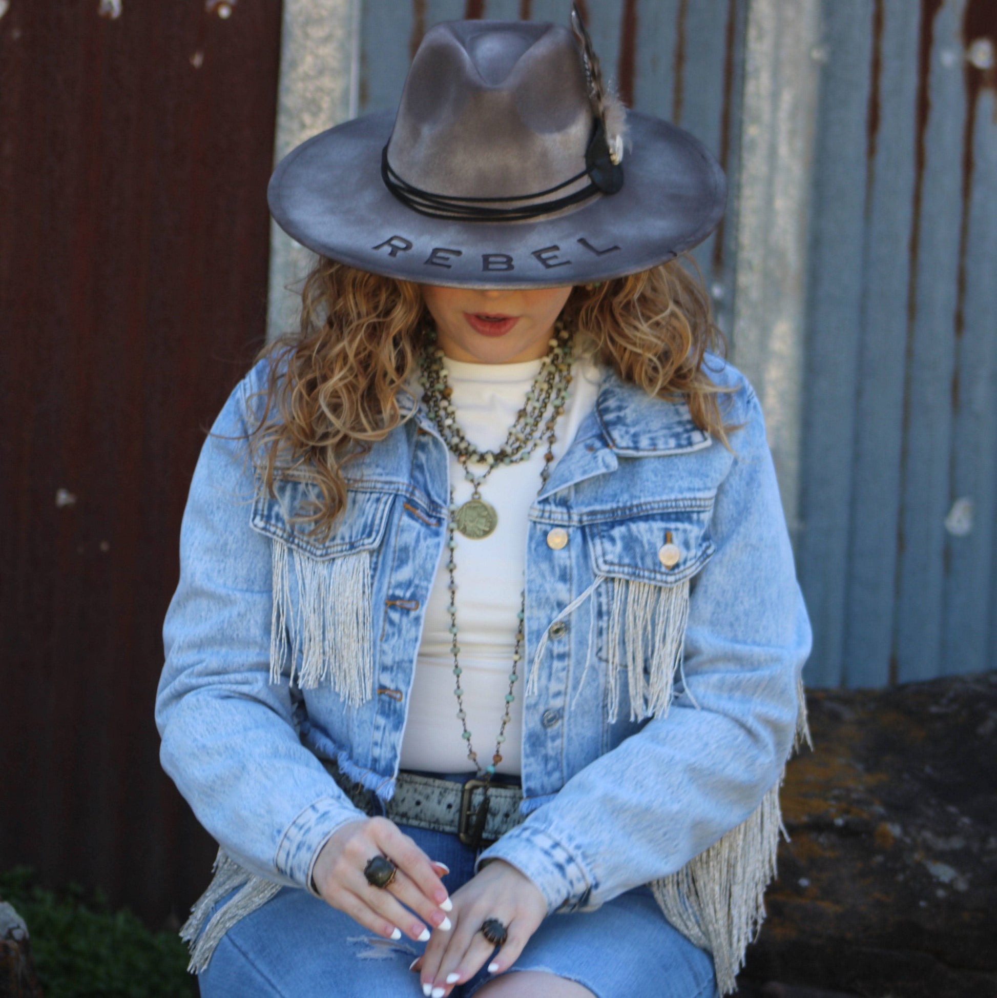 Amazonite Beaded Necklace w/ Antique Gold Feather