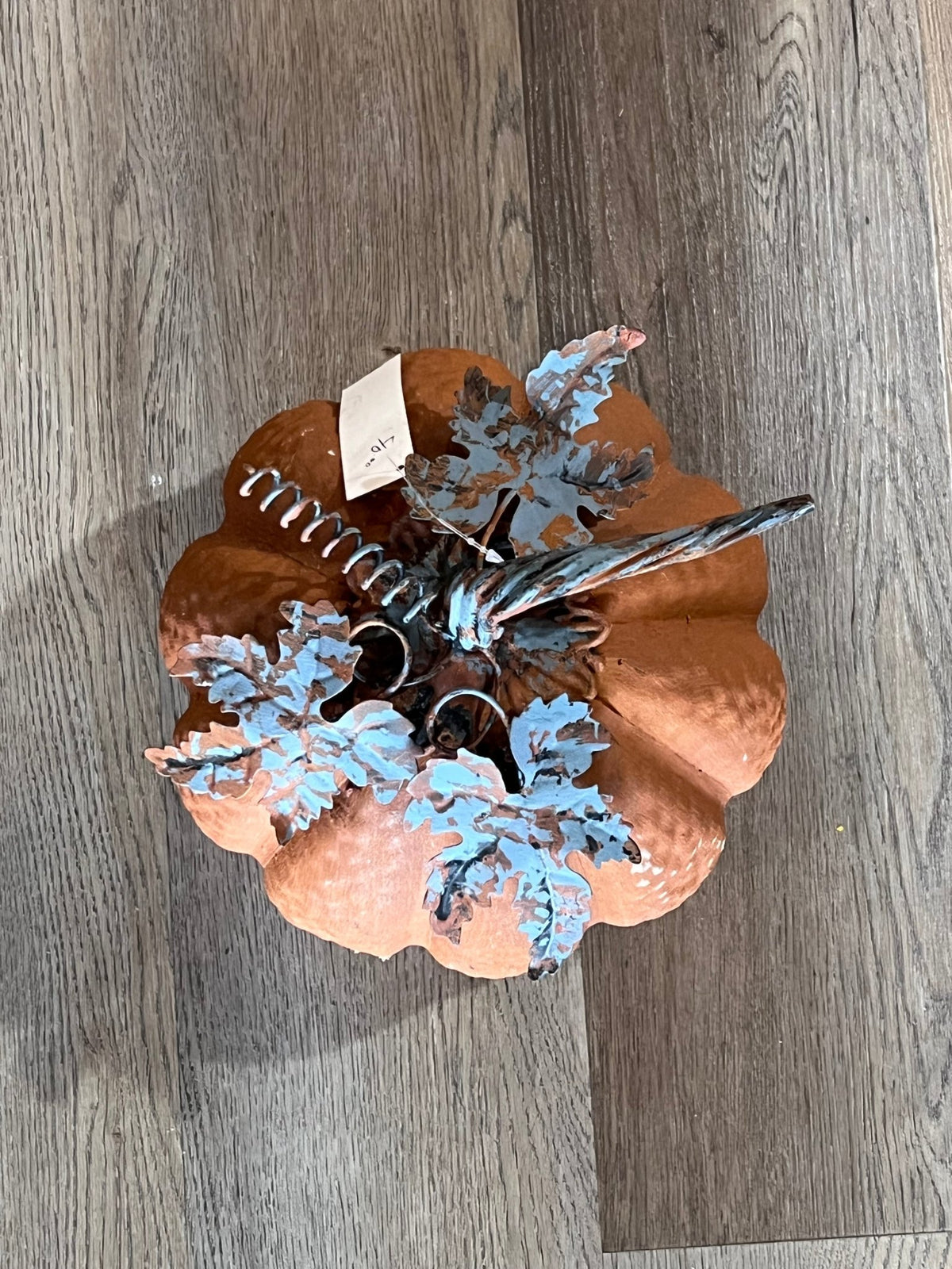 10" Rustic Metal Pumpkin Luminary – Autumn Tabletop DecorDecor