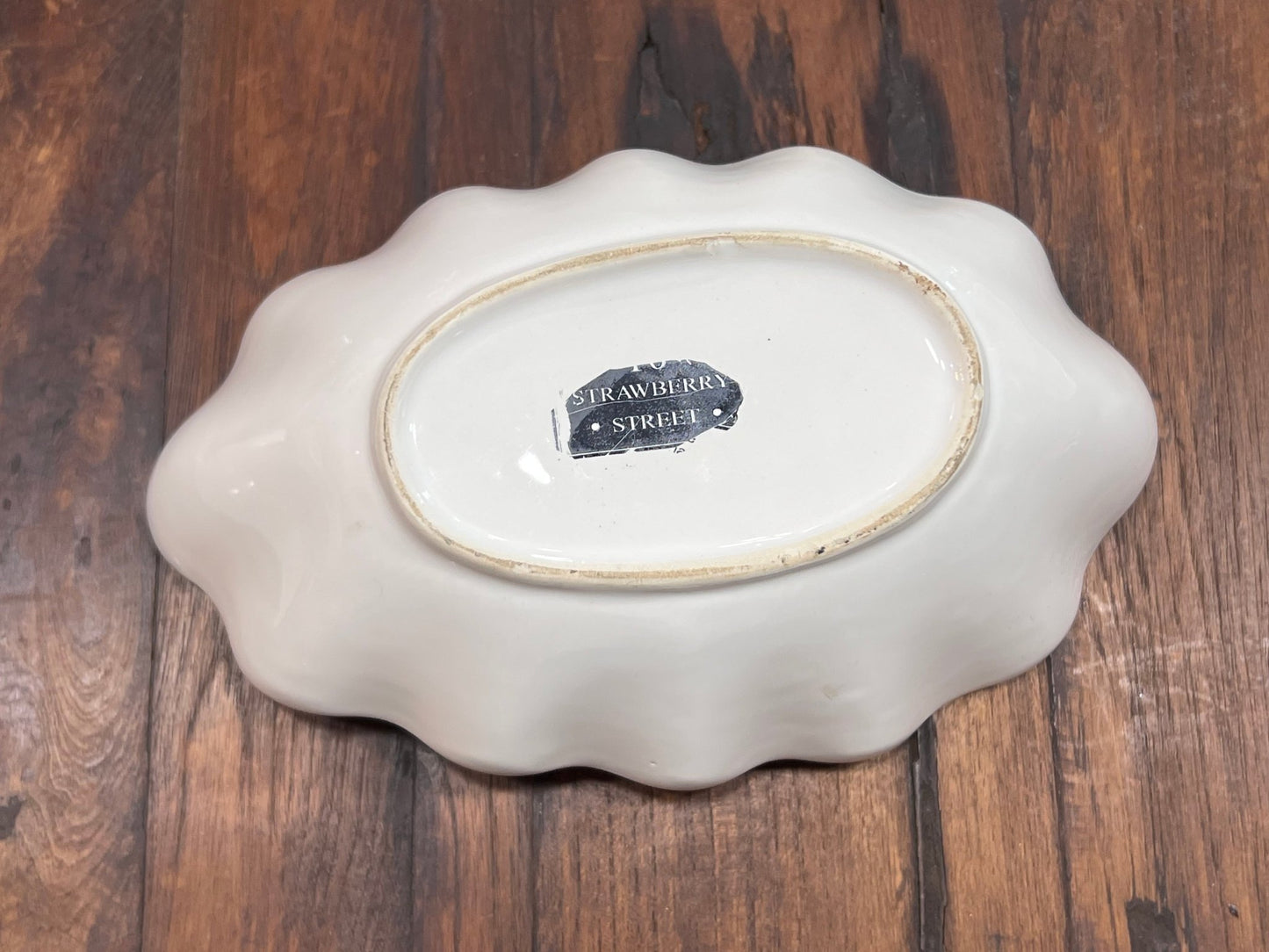 10 Strawberry Street Metallic Gold Porcelain Fluted Scalloped Oval Serving Bowl - The Mustard Seed Collection, The Seed