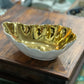 10 Strawberry Street Metallic Gold Porcelain Fluted Scalloped Oval Serving Bowl - The Mustard Seed Collection, The Seed