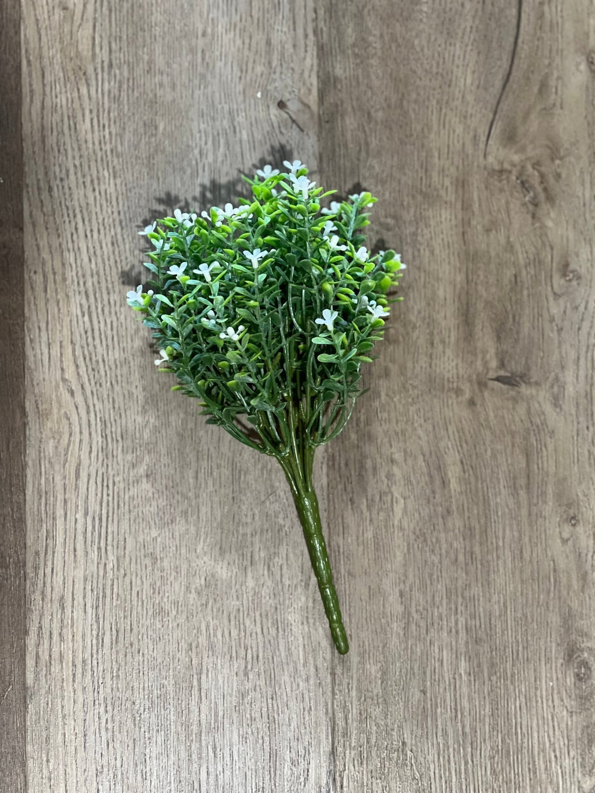 10" White & Green Leaf Floral Sprig - The Mustard Seed Collection, The Seed