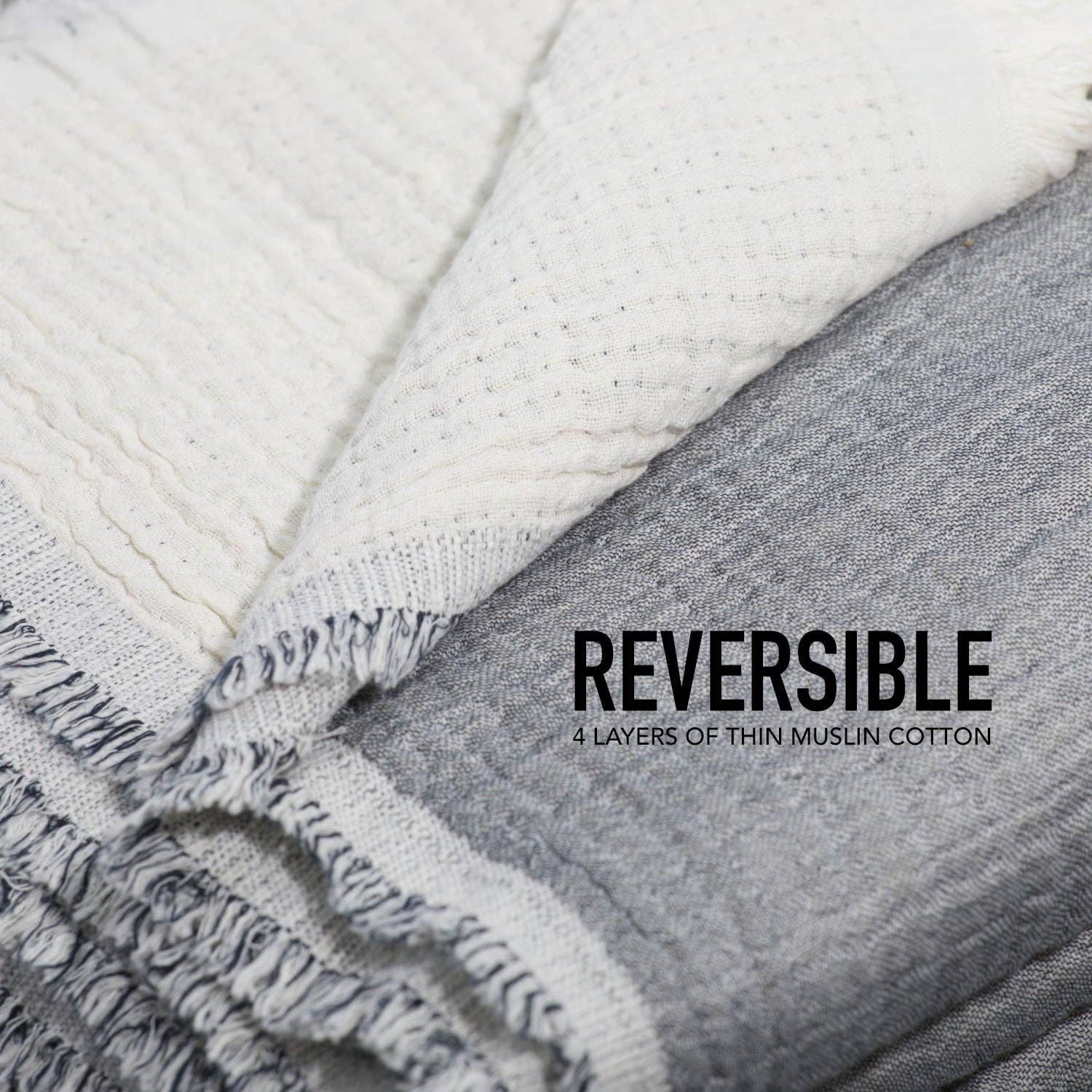 100% Cotton Reversible Muslin Coverlet 80" x 102": Coffee/Ivory