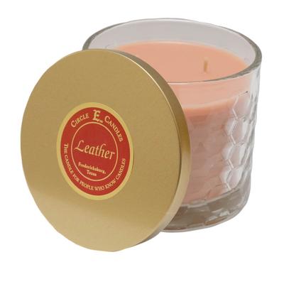 Leather Circle E Candle 17 oz