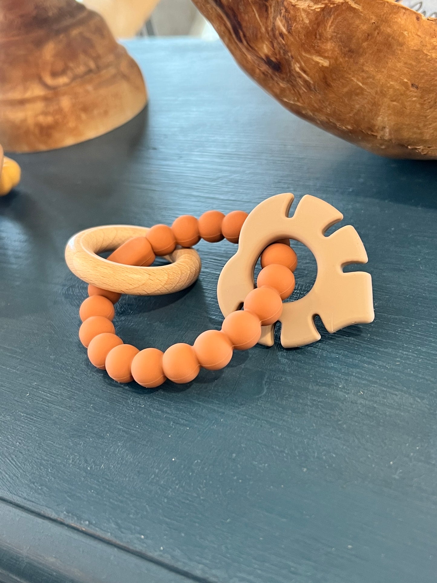3 In 1 Baby Teether BPA Free Terracotta