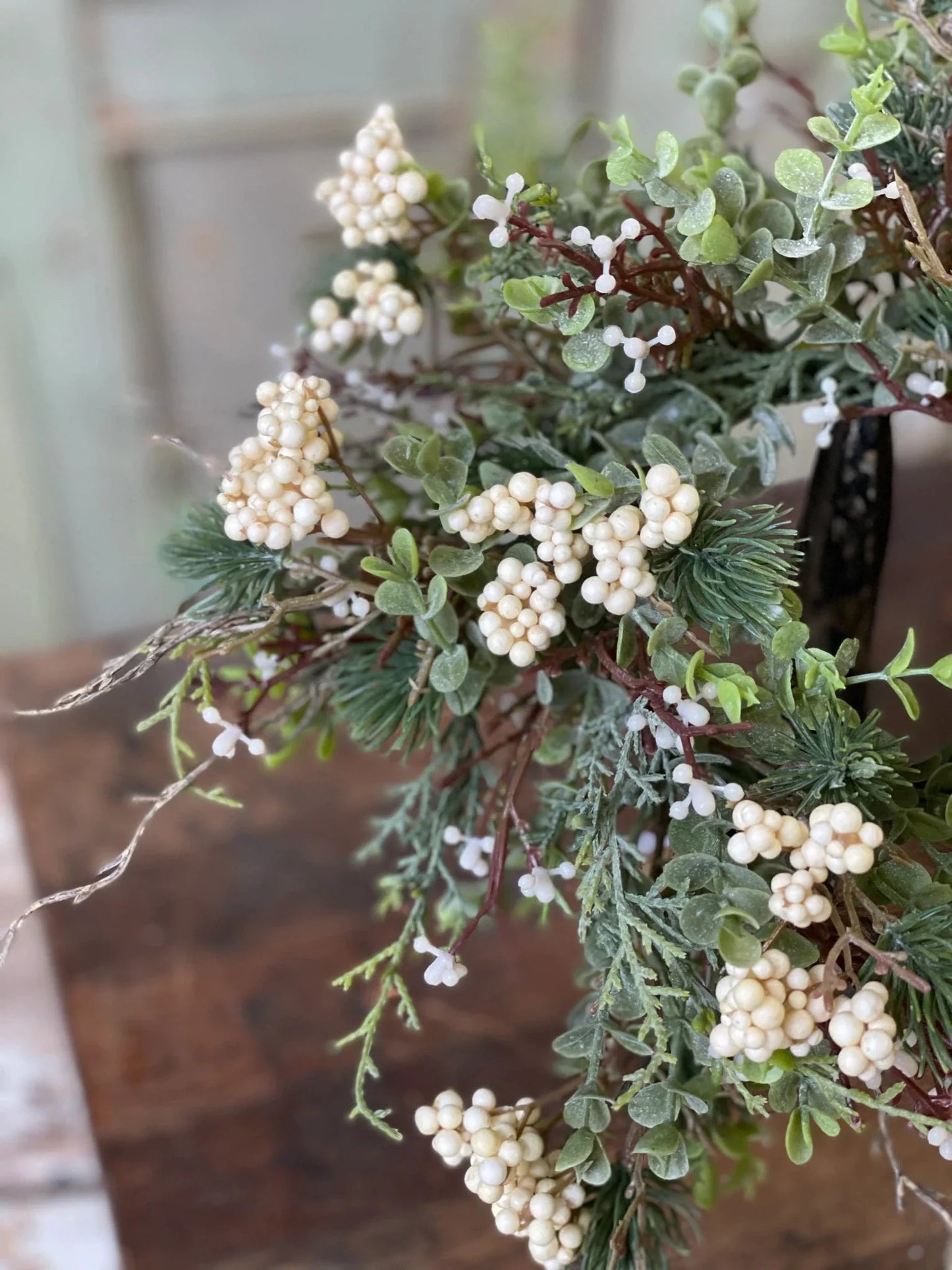 11" Briar Berry Fir Candle Ring - The Mustard Seed Collection, The Seed