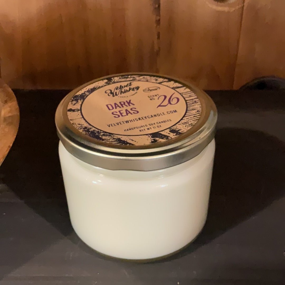 11 oz Dark Seas Velvet Whiskey Candle - The Mustard Seed Collection, The Seed