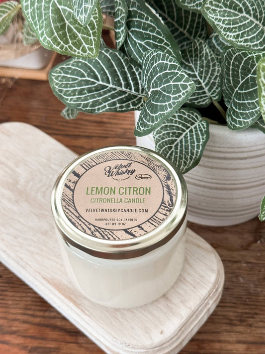 11 oz Lemon Citron Candle - Citronella Candle - The Mustard Seed Collection, The Seed