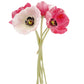 11" Real Touch Poppy-6 stems per bundle: Blush and Beauty Pink